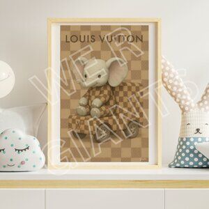 Luxury Louis Vuitton Elephant 11x17 Art Print (Room Decor, Kids Room, Artwork)